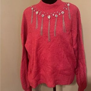 Calligraphie pink sweater